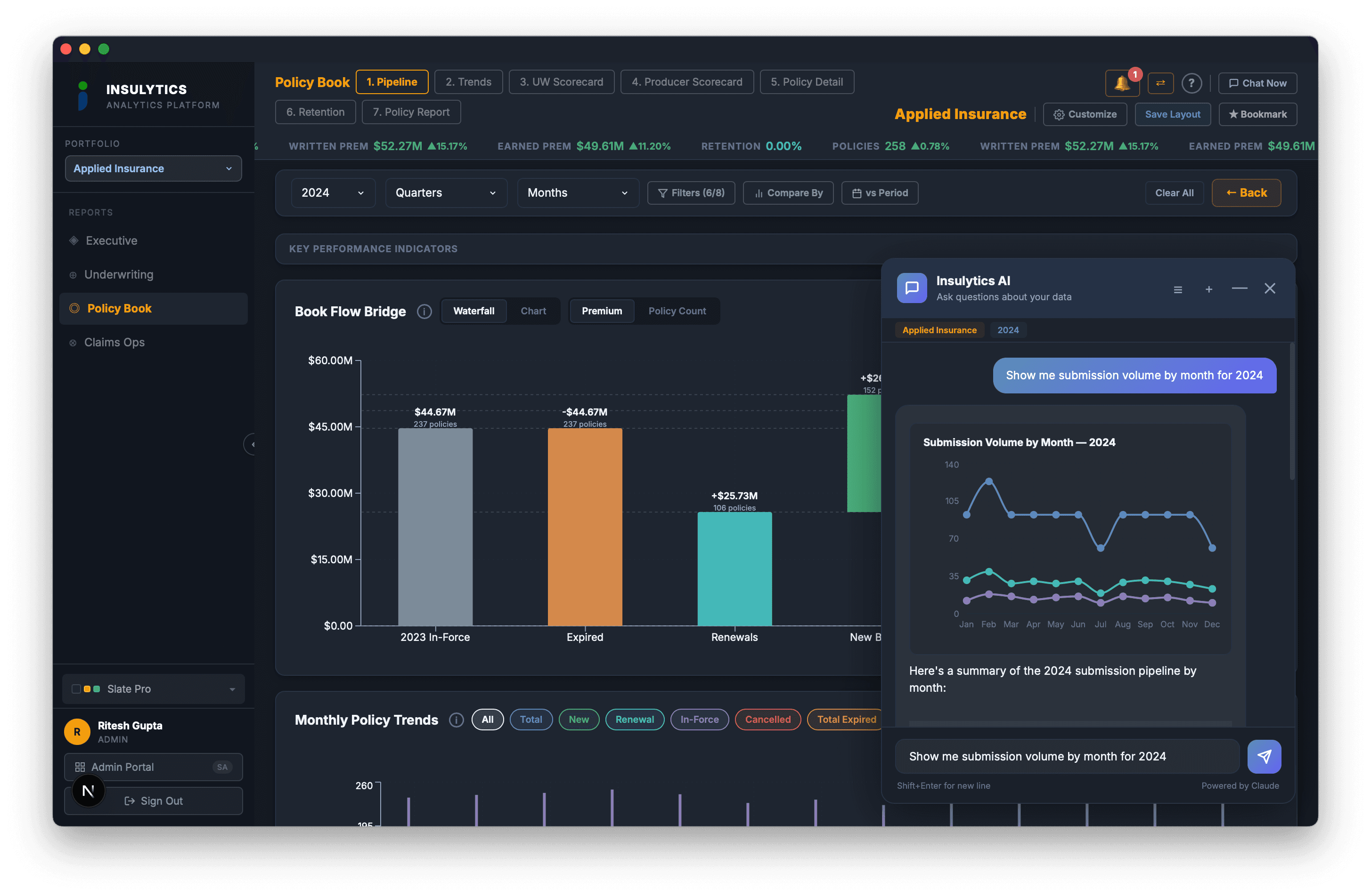 Calipera AI — ask questions and get charts generated instantly